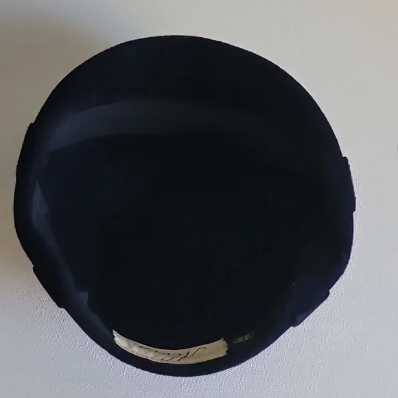 Vintage Noreen Navy Velvet fashion hat - Picture 6 of 9